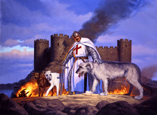 knight dogs castle medieval