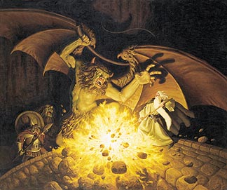 Tolkien Calendar April 1977  The Balrog, Brothers Hildebrandt