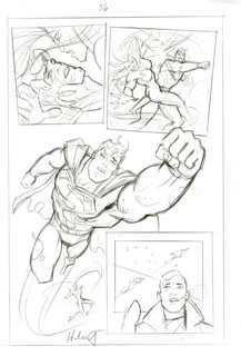 Superman Last Goddess of Krypton sketch pg 36, Brothers Hildebrandt