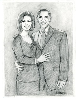 Michelle and President Barack Obama Layout, Greg Hildebrandt