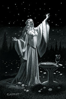 The Ring of Galadriel - Black Board, Greg Hildebrandt