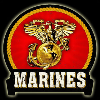 Marines HM005- Vintage Tin Sign - Shaped, PTS