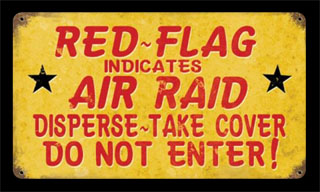 Red Flag Air Raid V046- Vintage Tin Sign, PTS