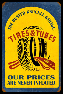 Tire Repair BUST005- Vintage Tin Sign, PTS