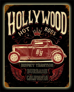 Profile Hollywood Hot Rod HR007- Vintage Tin Sign, PTS