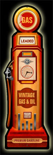 Gas Pump PS029- Vintage Tin Sign - Shaped, PTS