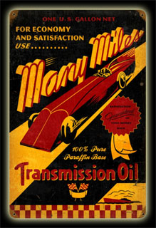 Many Miles Oil PTS172- Vintage Tin Sign, PTS