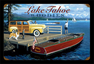 Lake Tahoe Woodies STK011- Vintage Tin Sign, PTS