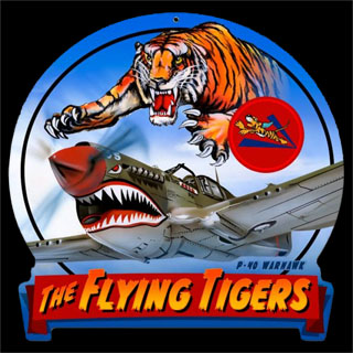 Flying Tigers HM010- Vintage Tin Sign - Shaped, PTS