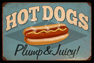 Hot Dogs RPC157- Vintage Tin Sign, PTS