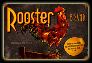 Rooster Brand PTS131- Vintage Tin Sign, PTS