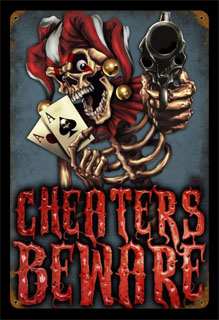 Cheaters Beware LETH050- Vintage Tin Sign, PTS