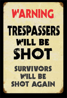 Trespassers V079- Vintage Tin Sign, PTS