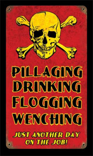 Pillaging Drinking Pirates V191- Vintage Tin Sign, PTS