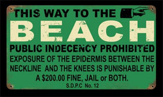 Beach Indecency V250- Vintage Tin Sign, PTS