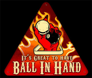 Ball in Hand KDN004- Vintage Tin Sign - Shaped, PTS