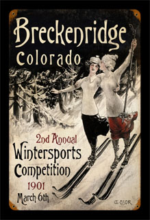 Ski Breckenridge PTS100- Vintage Tin Sign, PTS