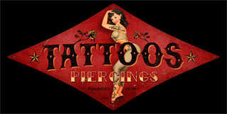 Tattoos BVL004- Vintage Tin Sign - Shaped, PTS