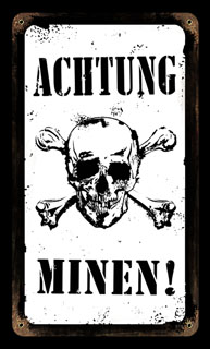 Achtung Minen V016- Vintage Tin Sign, PTS