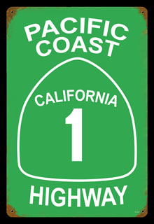 Pacific Coast Highway V167- Vintage Tin Sign, PTS