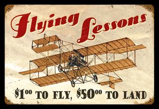 Flying Lessons V464- Vintage Tin Sign, PTS