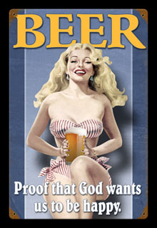 Beer Pin Up V572- Vintage Tin Sign, PTS