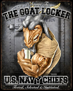 USN Goat Locker VS-T270- Vintage Tin Sign, PTS