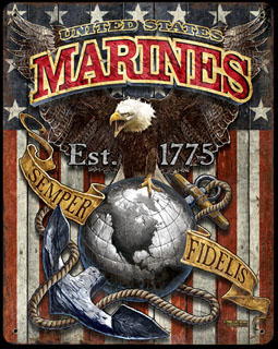 USMC Eagle VS-T368- Vintage Tin Sign, PTS