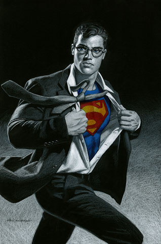 Superman commission - Black Board, Greg Hildebrandt