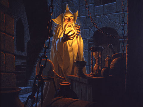 Saruman and the Palantir - Giclee, Brothers Hildebrandt