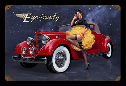 Eye Candy - Vintage Tin Sign, Greg Hildebrandt