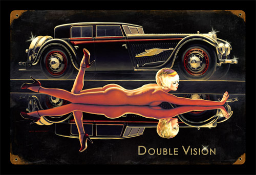 Double Vision - Vintage Tin Sign - Large, Greg Hildebrandt