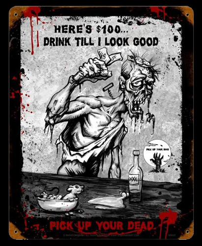 Zombie Look Good - Vintage Tin Sign, Mark Romanoski