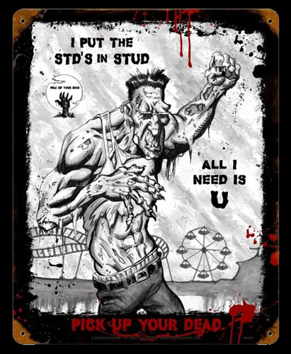 Zombie Stud - Vintage Tin Sign, Mark Romanoski