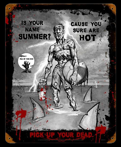 Zombie Summer - Vintage Tin Sign, Mark Romanoski