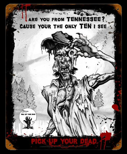 Zombie Tennessee - Vintage Tin Sign, Mark Romanoski