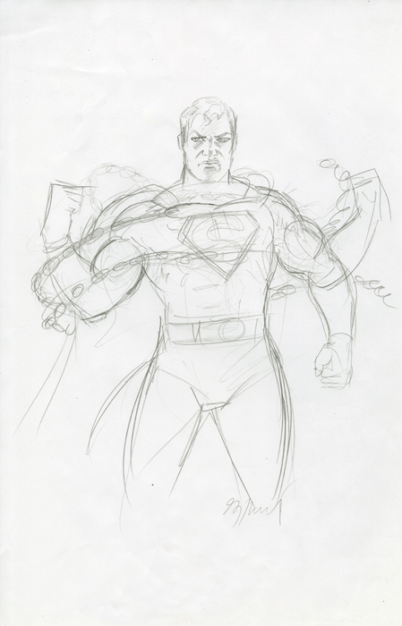 Superman Unchained - Sketch #2, Greg Hildebrandt