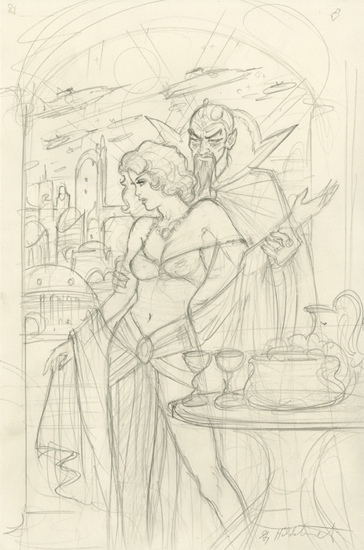 Ming and Dale Arden - Preliminary Sketch , Greg Hildebrandt